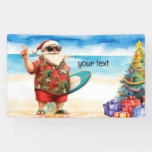 Weihnachtsmann für Weihnachten im Juli am Strand Banner