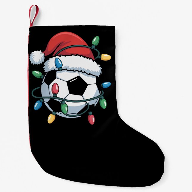 Weihnachtsmann Fußball Sport Weihnachten Fußballsp Kleiner Weihnachtsstrumpf (Vorderseite)