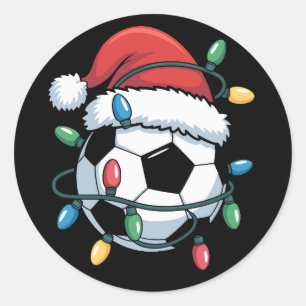 Weihnachtsmann Fußball Sport Weihnachten Fußballsp Runder Aufkleber