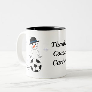 Weihnachtsmann-Fußballtrainer-Kaffeetasse Zweifarbige Tasse