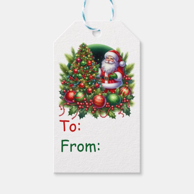 Weihnachtsmann Geschenkanhänger (Vorderseite)