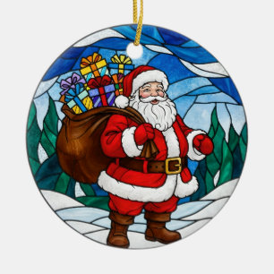 Weihnachtsmann-Geschenke Kiefern Weihnachtsbaumsch Keramik Ornament