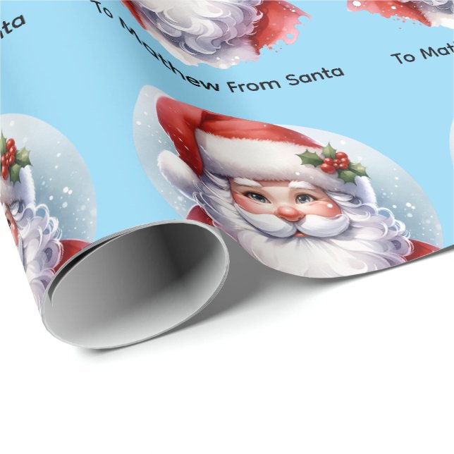 Weihnachtsmann-Geschenkpapier mit personalisiertem Geschenkpapier (Rolleneckpunkt)