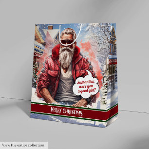 Weihnachtsmann-Geschenktasche Lustige Feiertags-Mi Mittlere Geschenktüte