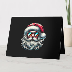 Weihnachtsmann-Gesicht Retro-Sonnenbrille Weihnach Karte
