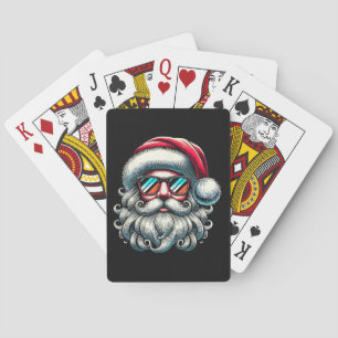 Weihnachtsmann-Gesicht Retro-Sonnenbrille Weihnach Spielkarten