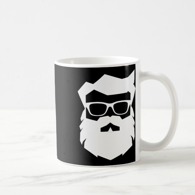 Weihnachtsmann Gesicht Sonnenbrille Mit Bart Xmas  Kaffeetasse (Rechts)