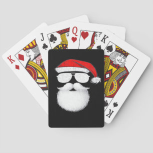 Weihnachtsmann-Gesicht-Sonnenbrille Mit Hut Bart C Spielkarten