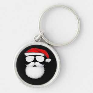 Weihnachtsmann-Gesicht-Sonnenbrille Mit Hut Bart W Schlüsselanhänger