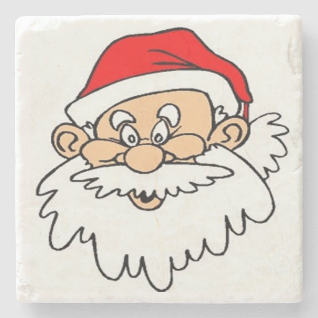 WEIHNACHTSMANN GESICHT STEINUNTERSETZER (Vorderseite)