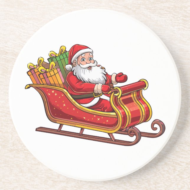 Weihnachtsmann Getränkeuntersetzer (Vorne)