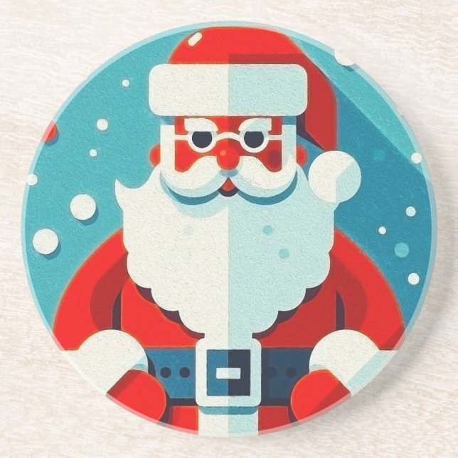 Weihnachtsmann Getränkeuntersetzer (Vorne)