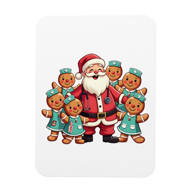 Weihnachtsmann Gingerbret Krankenpfleger Magnet (Vertikal)