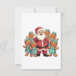 Weihnachtsmann Gingerbret Krankenpfleger RSVP Karte