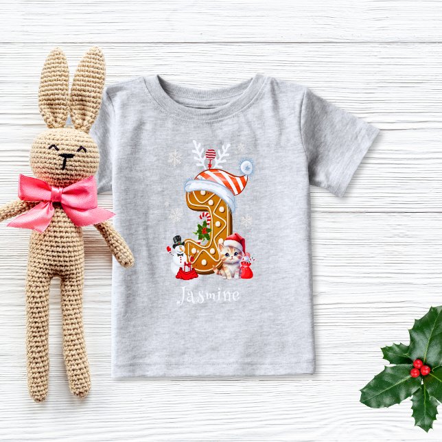 Weihnachtsmann Gingerbrett Name Letter J Girl Baby T-shirt (Von Creator hochgeladen)