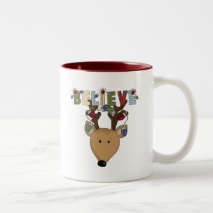 Weihnachtsmann glauben zweifarbige tasse
