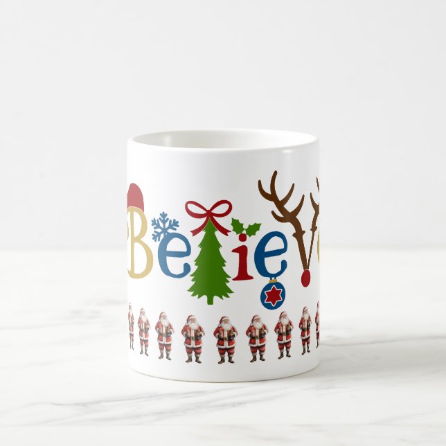 Weihnachtsmann glaubt Weihnachten Kaffeetasse (Mittel)