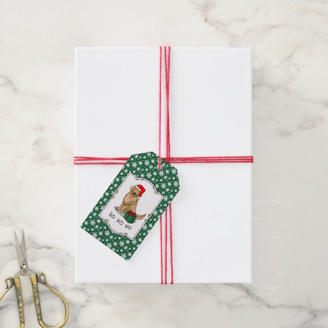 Weihnachtsmann Golden Retriever Dog Niedlich Geschenkanhänger (Mit Garn)