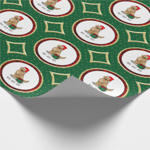 Weihnachtsmann Golden Retriever Dog Niedlich Geschenkpapier