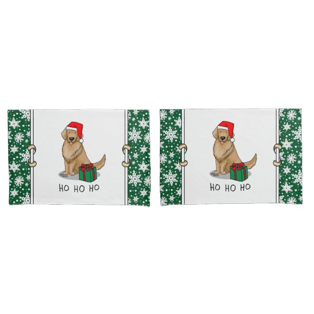 Weihnachtsmann Golden Retriever Dog Niedlich Kissenbezug (Vorderseite-Set)