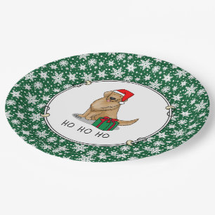 Weihnachtsmann Golden Retriever Dog Niedlich Pappteller