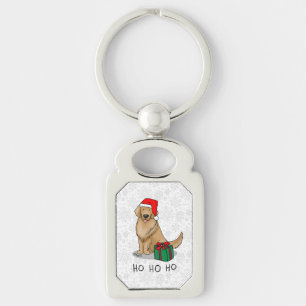 Weihnachtsmann Golden Retriever Dog Niedlich Schlüsselanhänger