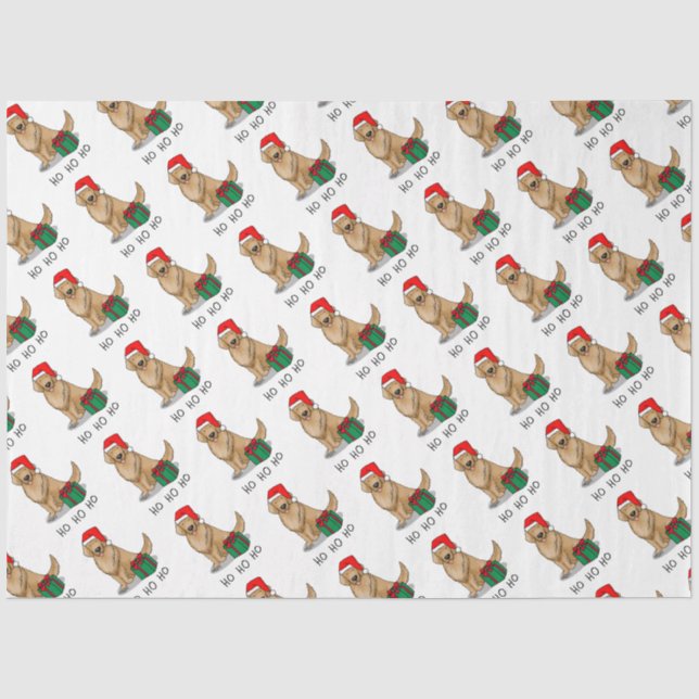 Weihnachtsmann Golden Retriever Dog Niedlich Seidenpapier (Vorderseite)