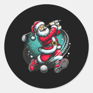 Weihnachtsmann Golf Weihnachten Weihnachten Weihna Runder Aufkleber