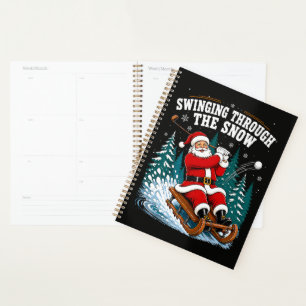 Weihnachtsmann Golfen Frohe Weihnachten Golfer Planer