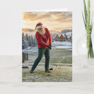Weihnachtsmann Golfen Lustiges Weihnachten Karte