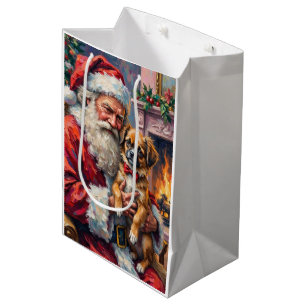 Weihnachtsmann hält japanische Chin-Weihnachtskuns Mittlere Geschenktüte