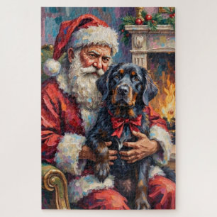 Weihnachtsmann hält Newfoundland-Weihnachtskunst
