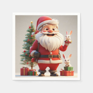 Weihnachtsmann Hasen Weihnachten Feiertags Tischde Serviette