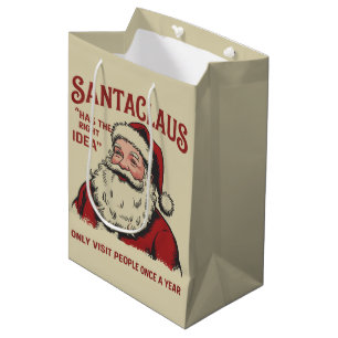 Weihnachtsmann hat die richtige Idee Lustige Weihn Mittlere Geschenktüte