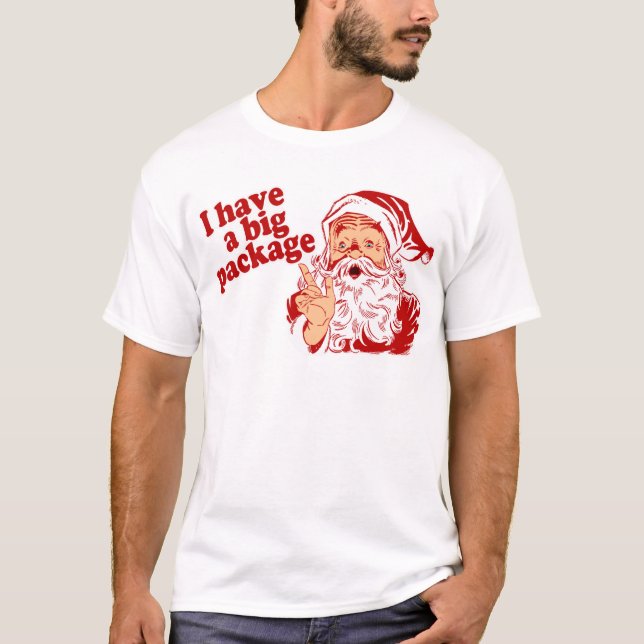 Weihnachtsmann hat ein großes Paket T-Shirt (Vorderseite)
