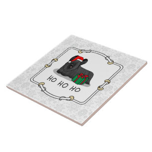 Weihnachtsmann Hat Skye Terrier (schwarz) Fliese