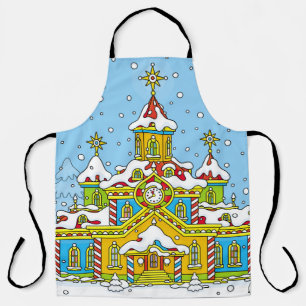 Weihnachtsmann Hausweihnachtsmann,haus,winter,fros Schürze