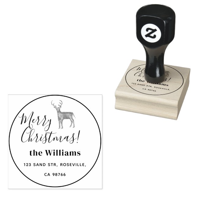 Weihnachtsmann-Hirsch-Skript Gummistempel (Stempel)