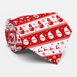 Weihnachtsmann, Hirsche und Schneeflocken Weiße un Krawatte