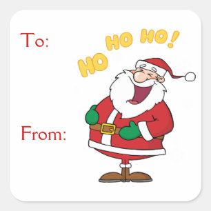 Weihnachtsmann Ho Ho Ho! Quadratischer Aufkleber