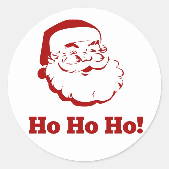 Weihnachtsmann - Ho Ho Ho! Runder Aufkleber (Vorderseite)