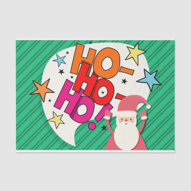 Weihnachtsmann "Ho Ho Ho" Seidenpapier (Vorderseite)