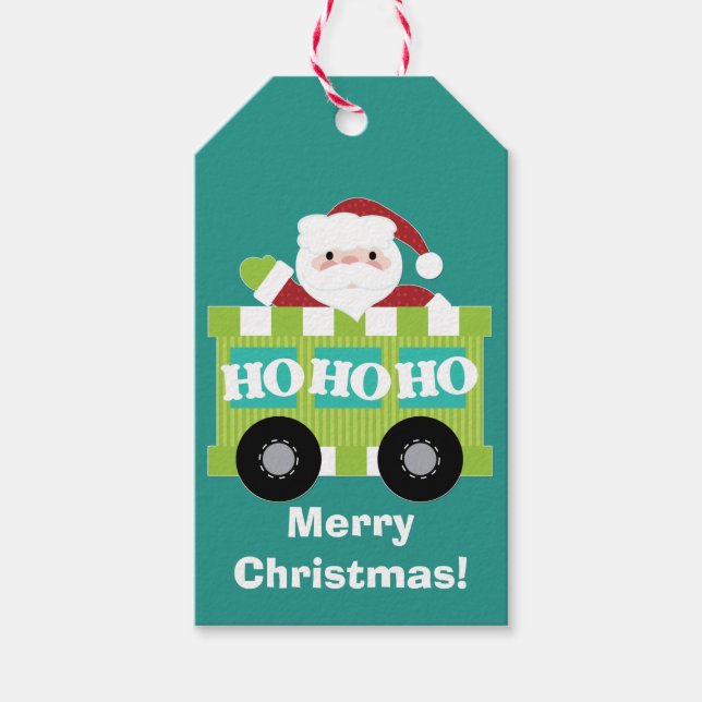Weihnachtsmann HoHoHo Weihnachten Geschenkanhänger (Vorderseite)