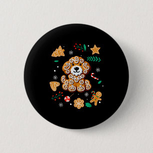 Weihnachtsmann Hund Lebkuchen Goldendoodle Golden Button