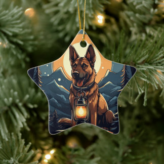 Weihnachtsmann, Hund Lover Keramik Ornament