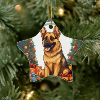 Weihnachtsmann, Hund Lover Keramik Ornament