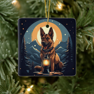 Weihnachtsmann, Hund Lover Keramikornament