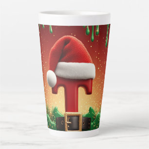 Weihnachtsmann-Hut Anfangsbuchstabe T für Familien Milchtasse
