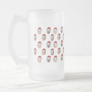 Weihnachtsmann Hut Individuelles Familien Gesicht  Mattglas Bierglas