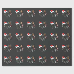 Weihnachtsmann-Hut mit Pferden Reitsport-Weihnacht Geschenkpapier